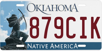 OK license plate 879CIK