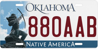 OK license plate 880AAB