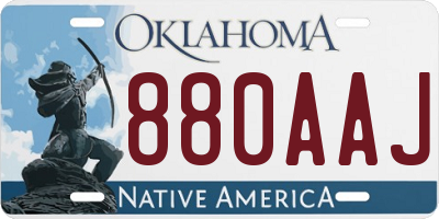 OK license plate 880AAJ