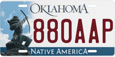 OK license plate 880AAP