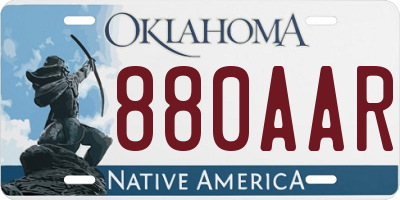 OK license plate 880AAR