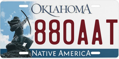 OK license plate 880AAT