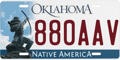 OK license plate 880AAV
