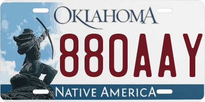 OK license plate 880AAY