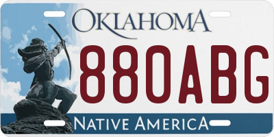 OK license plate 880ABG