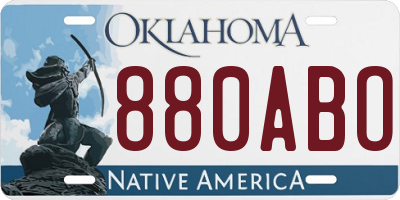 OK license plate 880ABO