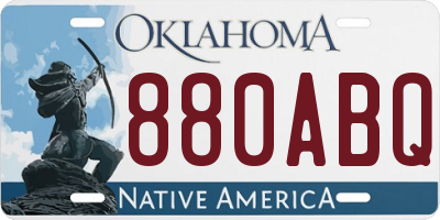 OK license plate 880ABQ