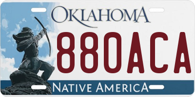 OK license plate 880ACA