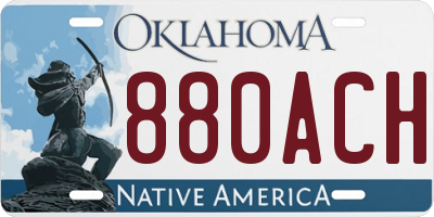 OK license plate 880ACH