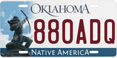 OK license plate 880ADQ