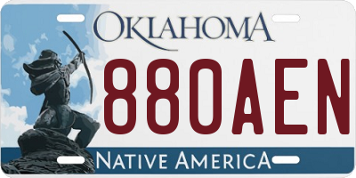OK license plate 880AEN