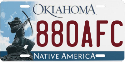 OK license plate 880AFC
