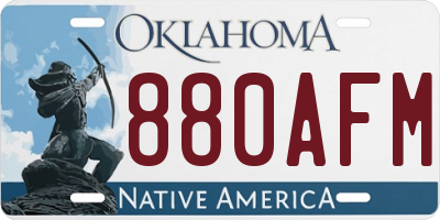 OK license plate 880AFM