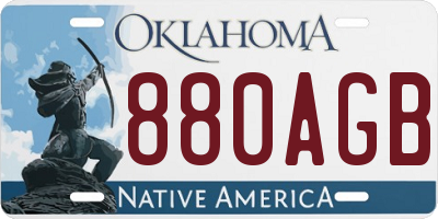OK license plate 880AGB