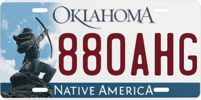 OK license plate 880AHG