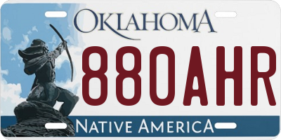 OK license plate 880AHR