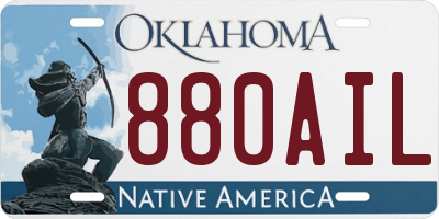 OK license plate 880AIL