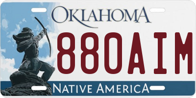OK license plate 880AIM