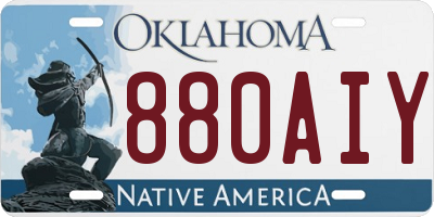 OK license plate 880AIY