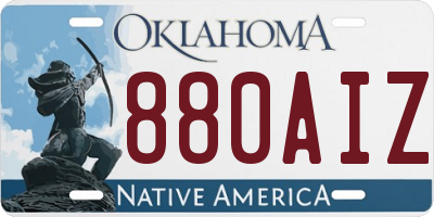 OK license plate 880AIZ