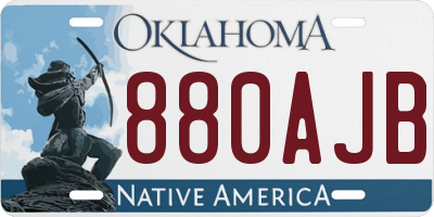 OK license plate 880AJB