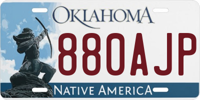 OK license plate 880AJP
