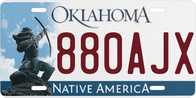 OK license plate 880AJX