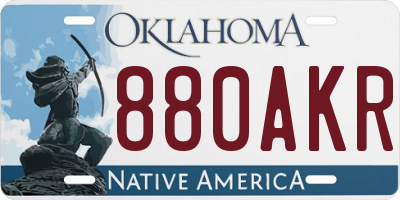 OK license plate 880AKR