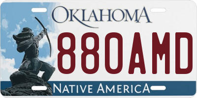 OK license plate 880AMD