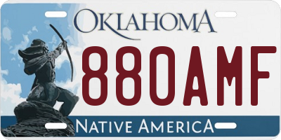 OK license plate 880AMF