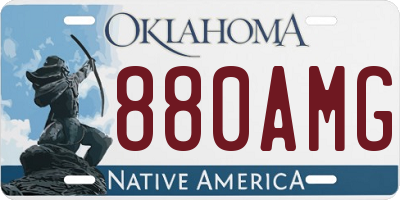 OK license plate 880AMG