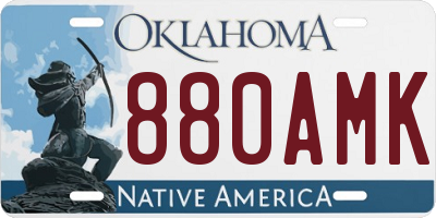 OK license plate 880AMK