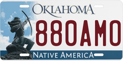 OK license plate 880AMO