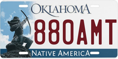 OK license plate 880AMT