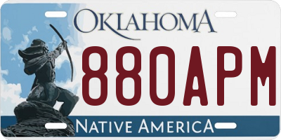 OK license plate 880APM