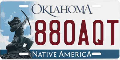 OK license plate 880AQT