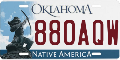 OK license plate 880AQW