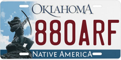 OK license plate 880ARF