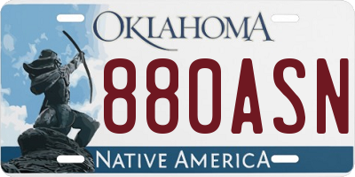 OK license plate 880ASN