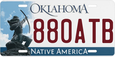 OK license plate 880ATB
