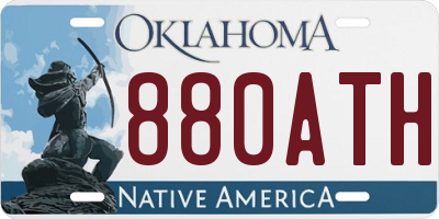 OK license plate 880ATH
