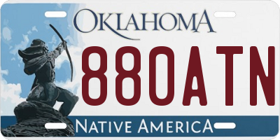 OK license plate 880ATN