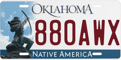 OK license plate 880AWX