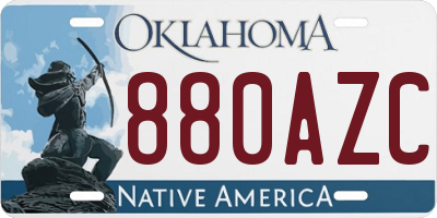 OK license plate 880AZC