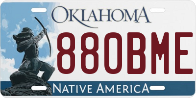 OK license plate 880BME
