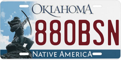 OK license plate 880BSN