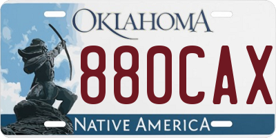 OK license plate 880CAX