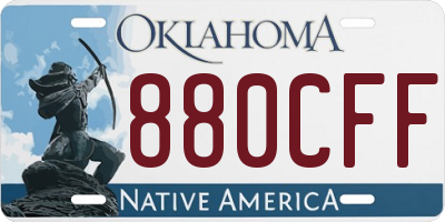 OK license plate 880CFF