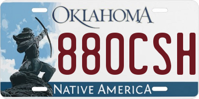 OK license plate 880CSH
