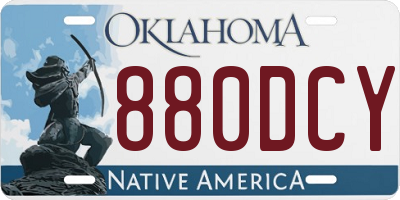 OK license plate 880DCY
